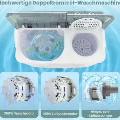 Waschmaschine mit 7,5 Kg Waschkapazität & 3 Kg Schleuderkapazität Grau