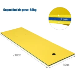 Wassermatte Schwimmmatte Wasserbett Wassermatratze Schwimminsel 60kg Tragkraft 210 x 66cm