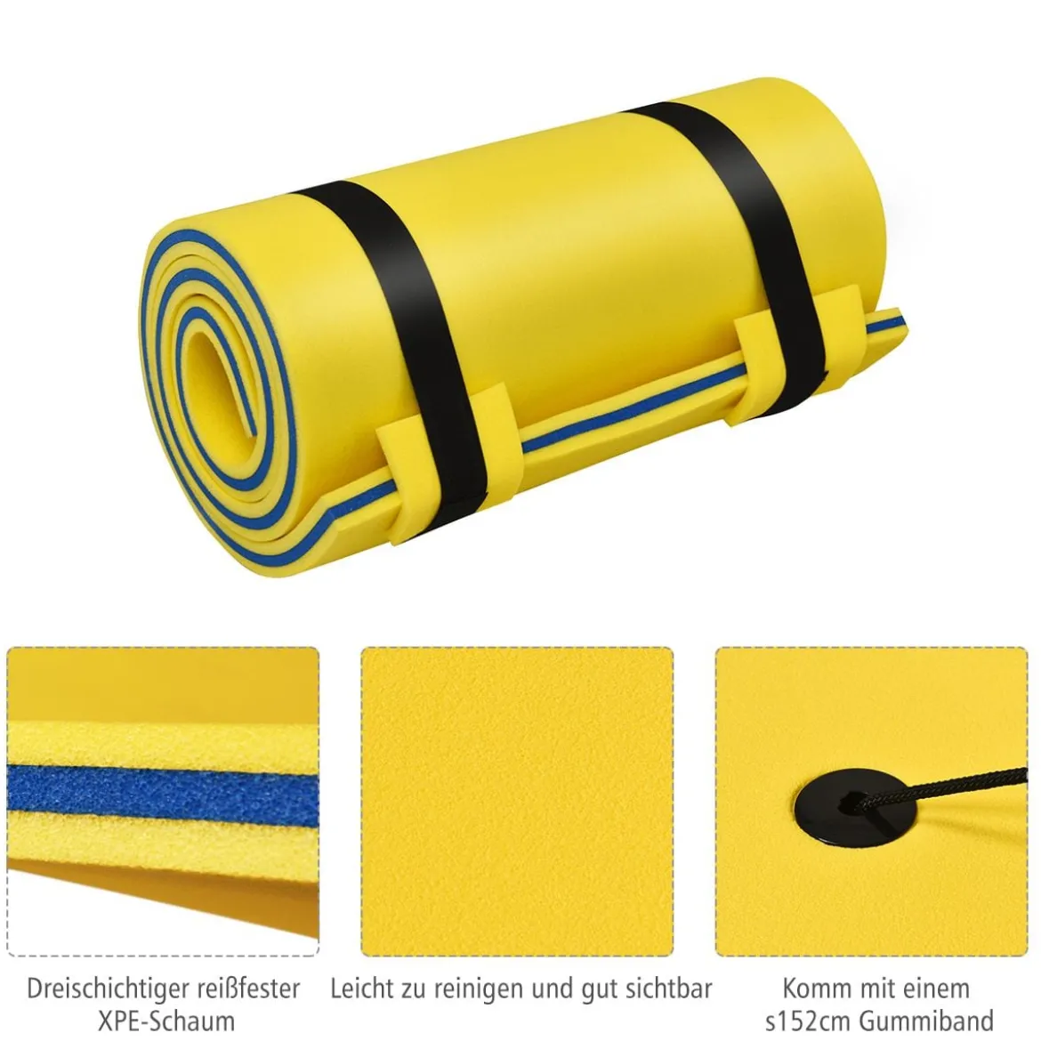 Wassermatte Schwimmmatte Wasserbett Wassermatratze Schwimminsel 60kg Tragkraft 210 x 66cm