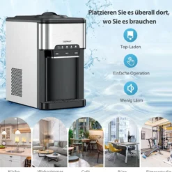 Wasserspender 3-in-1 Arbeitsplatten-Wasserkühler mit 3 Temperatureinstellungen für Heiß / Kalt / Eis Silber