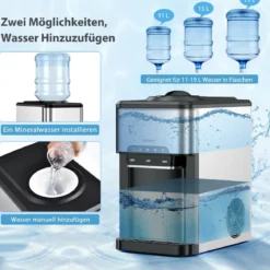 Wasserspender 3-in-1 Arbeitsplatten-Wasserkühler mit 3 Temperatureinstellungen für Heiß / Kalt / Eis Silber