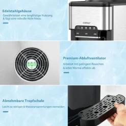 Wasserspender 3-in-1 Arbeitsplatten-Wasserkühler mit 3 Temperatureinstellungen für Heiß / Kalt / Eis Silber