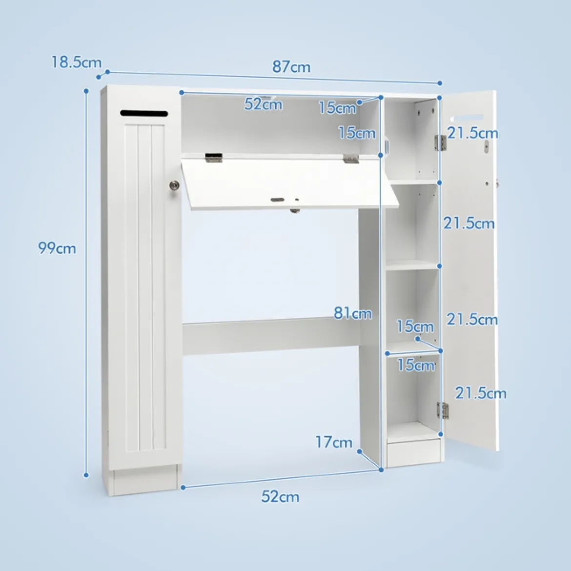 WC Toilette Überbauschrank Badregal
