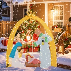 Weihnachten Krippe mit LED-Lichtern Große Weihnachtskrippe Beleuchtete Weihnachtsdeko
