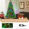 Weihnachtsbaum 215 cm Vorbeleuchteter Klappbarer Kunstbaum mit LED-Leuchten Grün