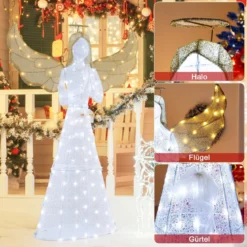 Weihnachtsengel beleuchtet groß Weihnachtsdeko mit 150 LED-Lichtern