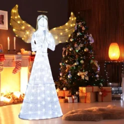 Weihnachtsengel beleuchtet groß Weihnachtsdeko mit 150 LED-Lichtern