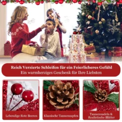Weihnachtsgeschenkboxen 3er-Set Beleuchtete Geschenkboxen mit Schleifen LED-Lichtern 6H Timer