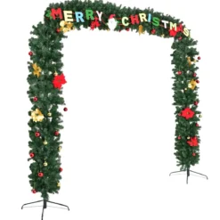 Weihnachtsgirlande Türgirlande Tannengirlande Weihnachtsdeko mit Gestell 274x243cm