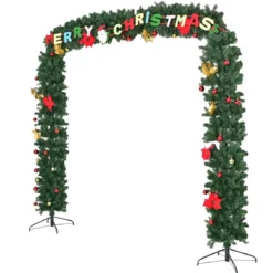 Weihnachtsgirlande Türgirlande Tannengirlande Weihnachtsdeko mit Gestell 274x243cm