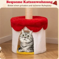 Weihnachts-Kratzbaum mit Schlafplatz 80 cm moderner Katzenbaum mit Sisal-Kratzpfosten