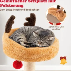 Weihnachts-Kratzbaum mit Schlafplatz 80 cm moderner Katzenbaum mit Sisal-Kratzpfosten