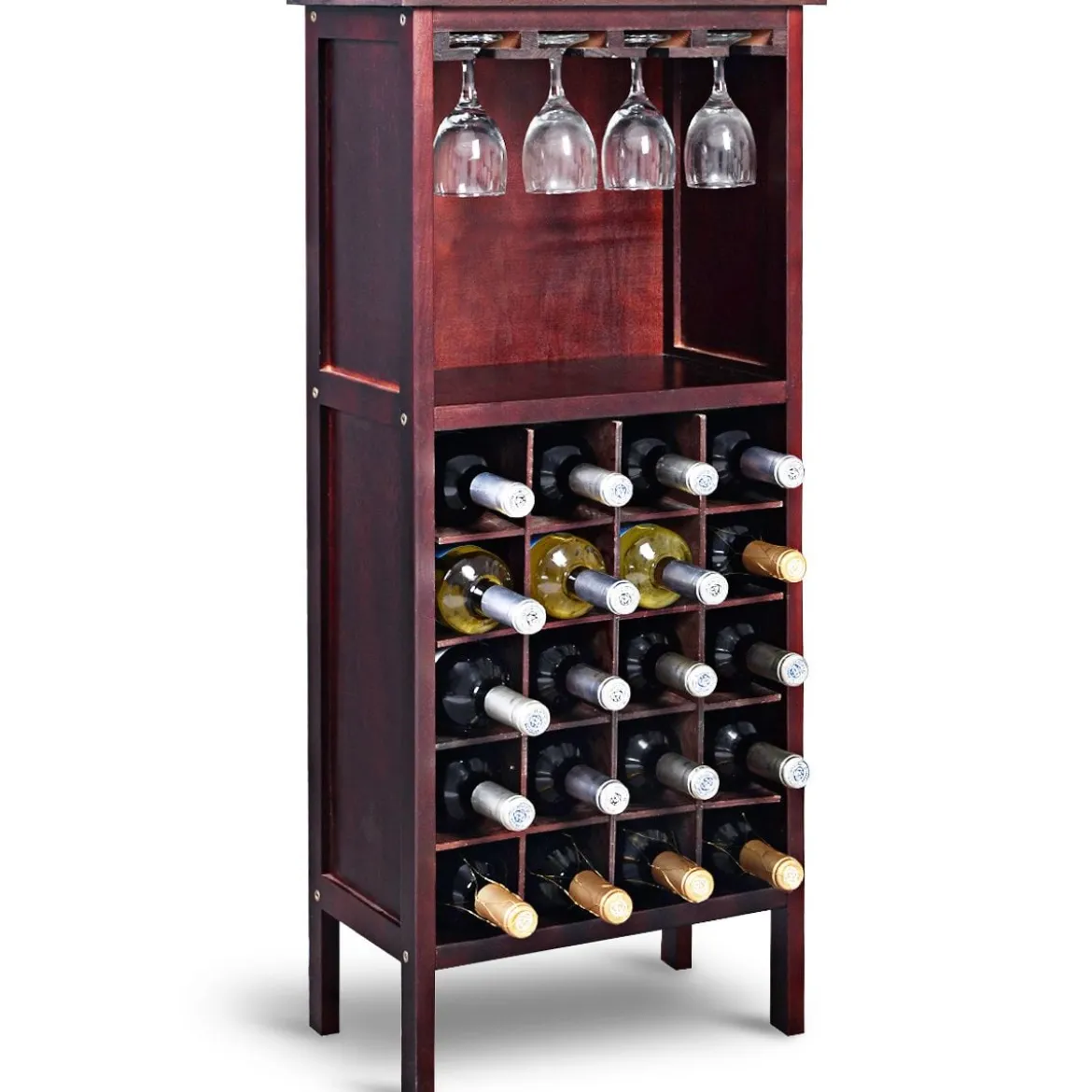 Weinregal aus Holz Flaschenregal Weinständer Holzregal Weinschrank Kolonialstil