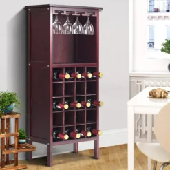 Weinregal aus Holz Flaschenregal Weinständer Holzregal Weinschrank Kolonialstil