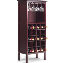Weinregal aus Holz Flaschenregal Weinständer Holzregal Weinschrank Kolonialstil