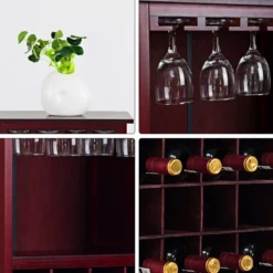 Weinregal aus Holz Flaschenregal Weinständer Holzregal Weinschrank Kolonialstil