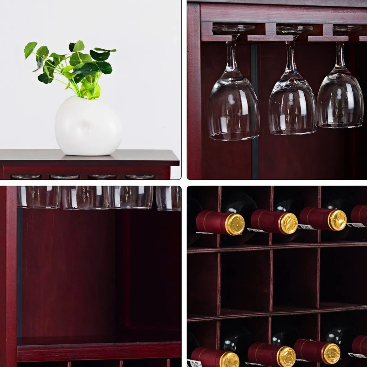 Weinregal aus Holz Flaschenregal Weinständer Holzregal Weinschrank Kolonialstil