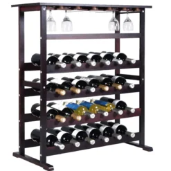 Weinregal aus Holz Flaschenregal Weinständer 24 Flaschen Holzregal Weinschrank