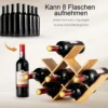 Weinregal Bambus-Weinregal für 8 Flaschen Gläserregal Flaschenregal für Küche Natürlich
