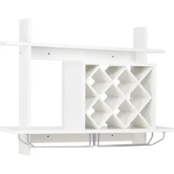 Weinregal Gläserhalter Hängeregal Weiß 80 x 20 x 58,5 cm