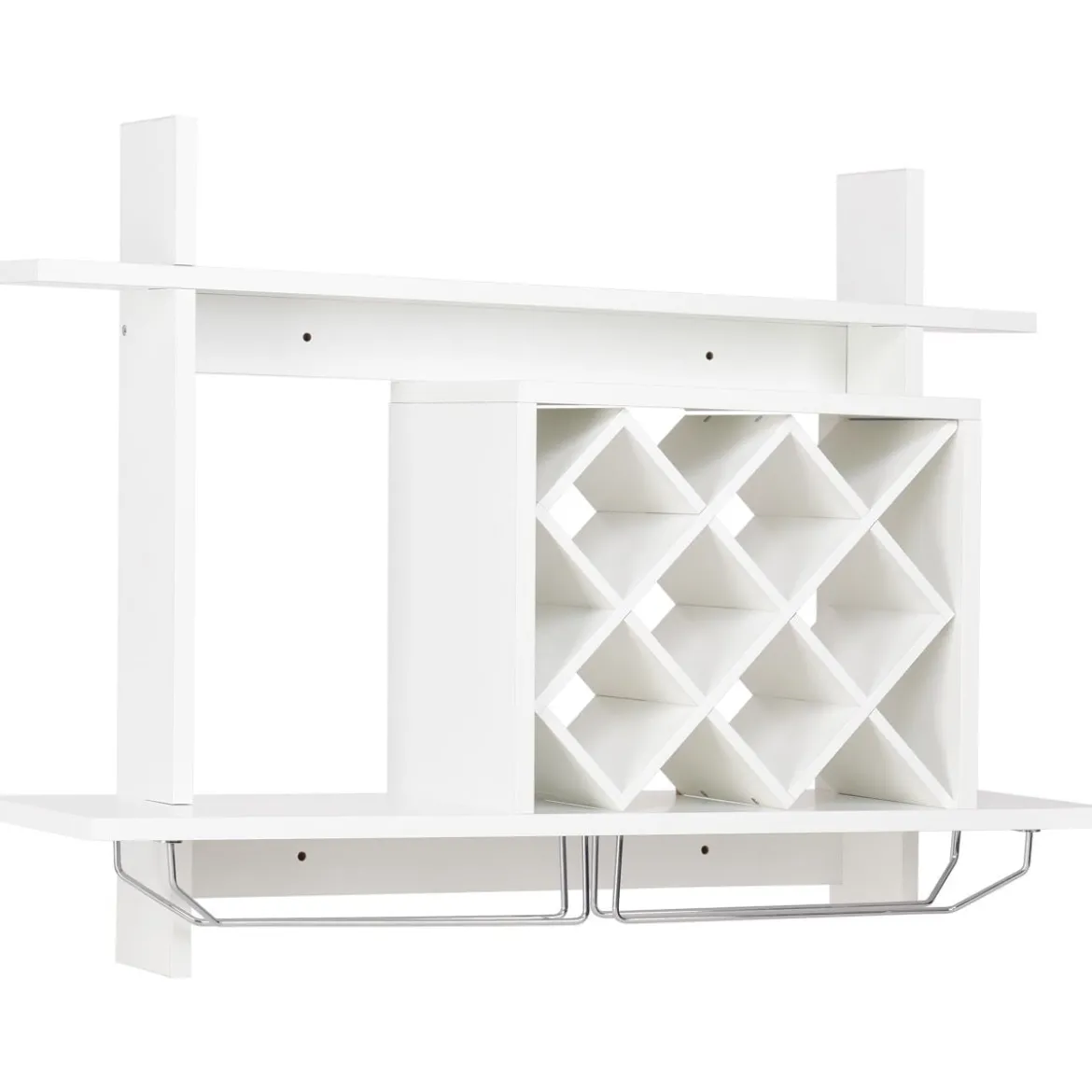 Weinregal Gläserhalter Hängeregal Weiß 80 x 20 x 58,5 cm