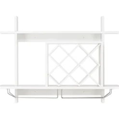 Weinregal Gläserhalter Hängeregal Weiß 80 x 20 x 58,5 cm