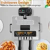 2000W Elektrische Öl-Fritteuse mit 3 Frittierkörben & Einstellbare Temperatur & Sichtfensterdeckel