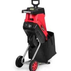 2400W Elektrischer Messerhäcksler Gartenhäcksler für Äste und Gartenabfälle 46 x 38 x 91 cm Rot + Schwarz