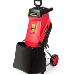 2400W Elektrischer Messerhäcksler Gartenhäcksler für Äste und Gartenabfälle 46 x 38 x 91 cm Rot + Schwarz