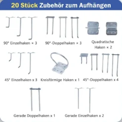 Werkbank 81 x 41 cm 225 kg Tragkraft Arbeitstisch mit Lochwand & Schubladen & regalen Schwarz/Navy