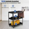 Werkstatt-Rollwagen 3 Etagen Werkstattwagen mit 4 Universalrädern & Griff 73 x 36 x 75 cm Schwarz