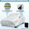 Wetterfeste Abdeckplane für Fahrzeuge Autoabdeckung mit Reißverschlusstür 516 x 191 x 164 cm Silber