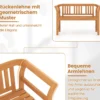 Wetterfeste Holzbank bis 360 kg Belastbar 2-Sitzer Friesenbank aus Akazienholz Sitzbank Vertikal