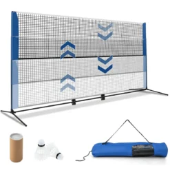 Wetterfestes Badmintonnetz mit 2 Federbällen & Tragetasche Höhenverstellbares Tennisnetz