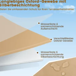 Wetterschutzhülle für Terrassenheizer Heizpilz Abdeckung Schutzhülle für Heizstrahler Beige