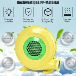 850W Gebläse Energieeffizientes Luftpumpe für Aufblasbare Spielzeuge Hüpfburg 42 x 24 x 42 cm