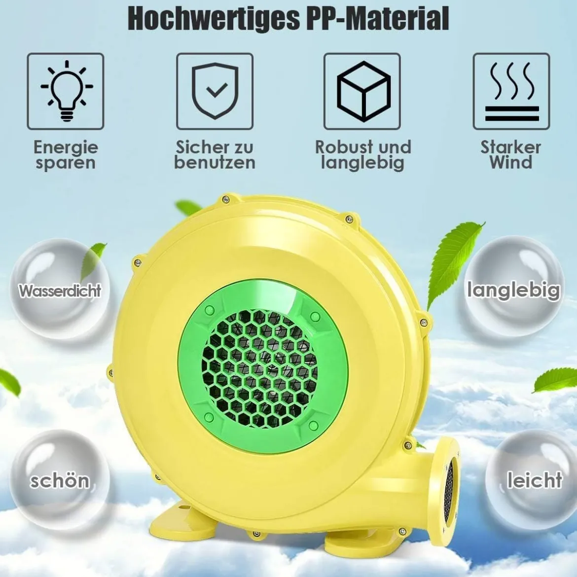 850W Gebläse Energieeffizientes Luftpumpe für Aufblasbare Spielzeuge Hüpfburg 42 x 24 x 42 cm