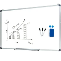 Whiteboard Magnettafel Schreibttafel Wandtafel Memoboard mit Alurahmen (70x50 cm)