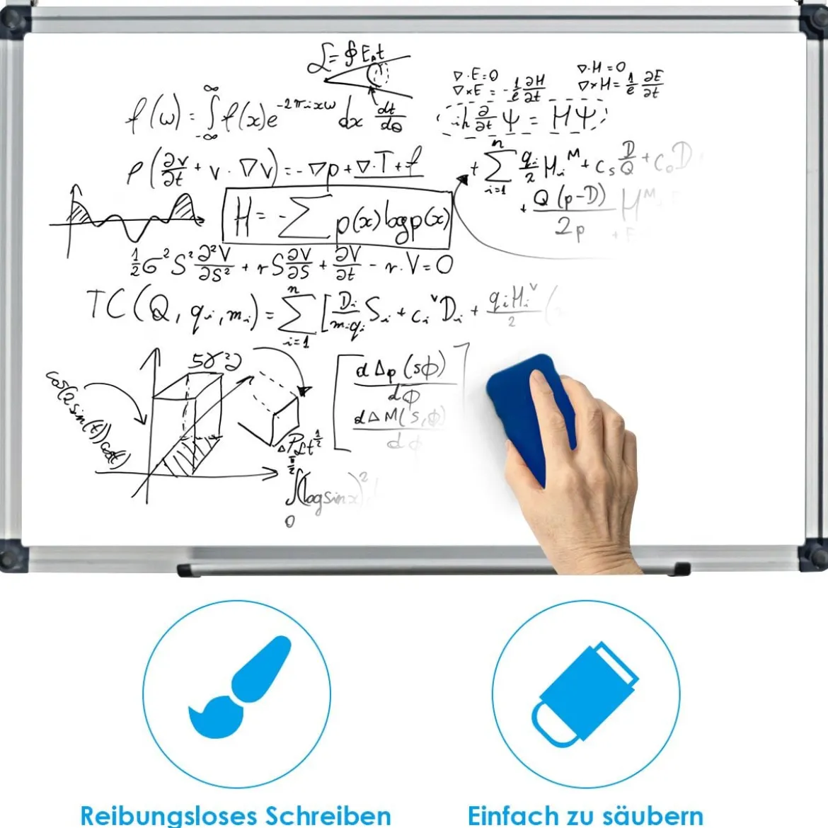 Whiteboard Magnettafel Schreibttafel Wandtafel Memoboard mit Alurahmen (70x50 cm)