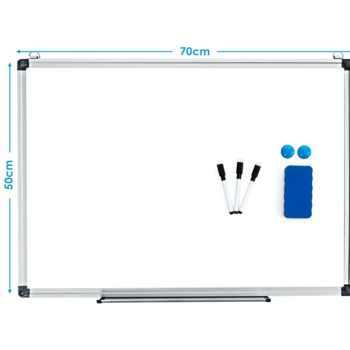 Whiteboard Magnettafel Schreibttafel Wandtafel Memoboard mit Alurahmen (70x50 cm)