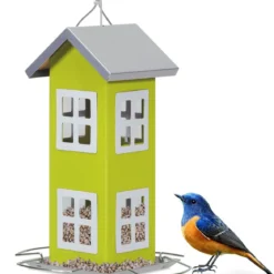 Wildvogel-Futterautomat Hängende Vogelfutterstation Vogelfutterspender Futterhaus 26x12x12cm Grün