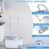 Wischmopp und Eimersystem mit Auswringfunktion & Abwassertrennung & 360° Wischköpfe Blau