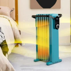 1500W Ölradiator 7 Rippen Heizkörper mit 3 Heizstufen Energiesparung & Überhitzungsschutz Türkis