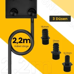 22 W Mini Aquarium Pumpe mit 2,2 m Hohem Hub & 1,83 m Netzkabel & 3 Düsen Wasserpumpe 900 L/h