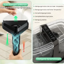 1800W Polsterreiniger Gerät mit Dampf & Sterilisation & Kalt- & Heißwasserreinigung Teppichreiniger