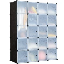 20 Würfel Steckregal DIY Würfelregal stapelbar aus Kunststoff Regalsystem Schwarz