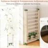 Wäscheständer klappbar mit verstellbaren Flügeln Sockenklammern & Schuhablage Wäschetrockner ausziehbar Beige 163 cm