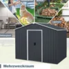 174 x 236 cm Außenspeicher-Schuppen Doppelte Tür Gartenwerkzeughaus Grau