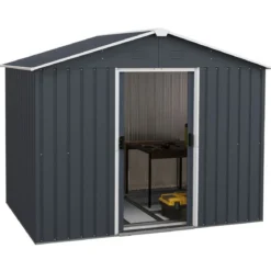 174 x 236 cm Außenspeicher-Schuppen Doppelte Tür Gartenwerkzeughaus Grau