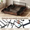140 x 200 cm Bettgestell mit 2 Schubladen & Kopfteil & Fußteil Industriell Doppelbett mit Lattenrost